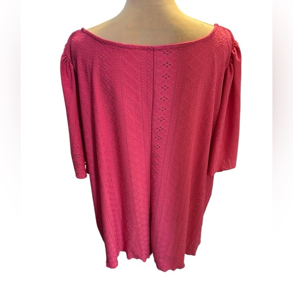 SHEIN Curve Plus Women’s Pink Square Neck Top Flowers on Neckline Size 24-26 NWT - Picture 4 of 10